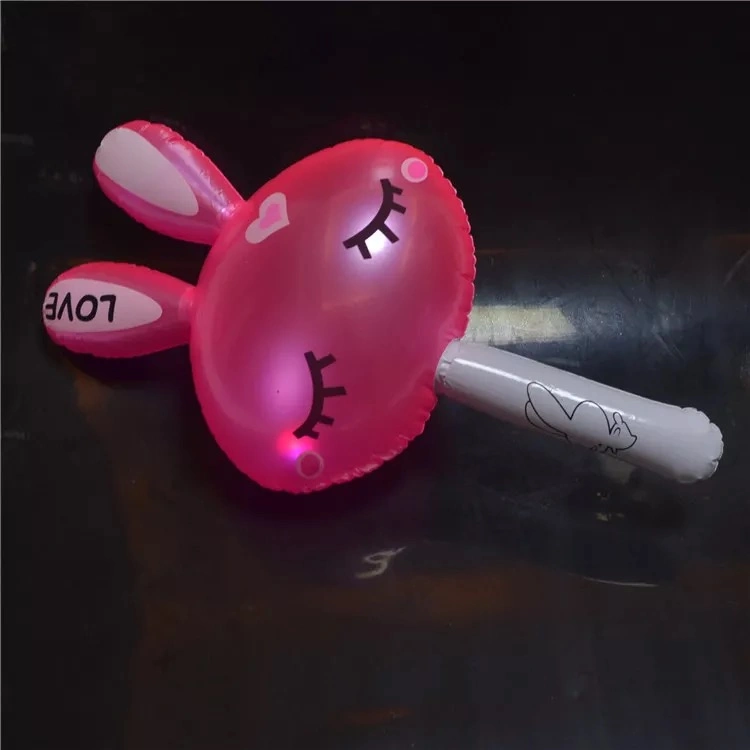 Promotional Gift Giveaways Inflatable Rabit Animal Stick with LED Light Children Toy