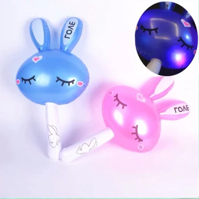 Regalo promocional obsequios inflables Rabit Animal Stick con luz LED de juguete para niños